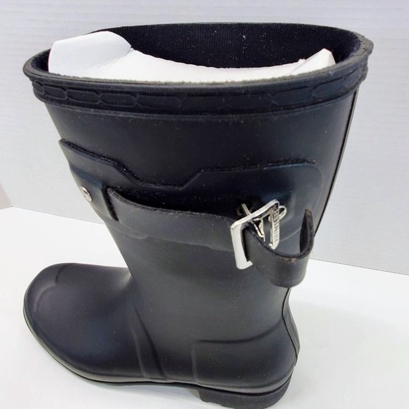 ** LEFT BOOT ONLY ** - Size 9 HUNTER ORIGINAL TOUR SHORT Rain Boots Black Matte - Picture 2 of 9